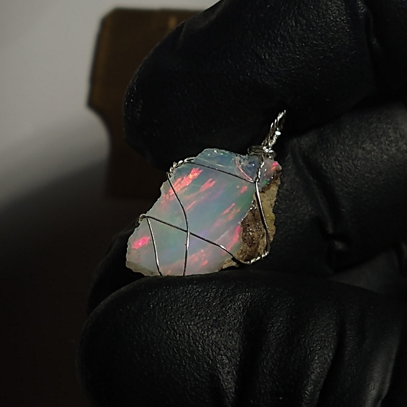 Unique Natural Opal Pendant 925 - Picture 7 of 9